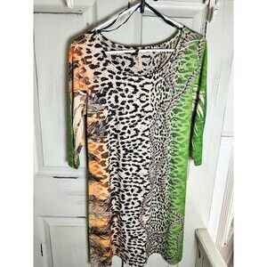 Fresh Of La Short Dress Animal Print 3/4 Sleeve Sz M
